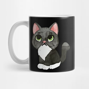 Sad little black kitty Mug